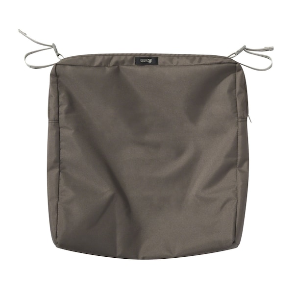 Classic Accessories Ravenna Water-Resistant Patio Chair Seat Cushion Cover, 18 x 18 x 2 Inch, Dark Taupe 60-562-011001-EC - main